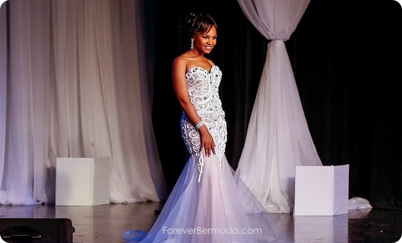 Ms. Caines-Bean onstage during the Miss Bermuda Pageant