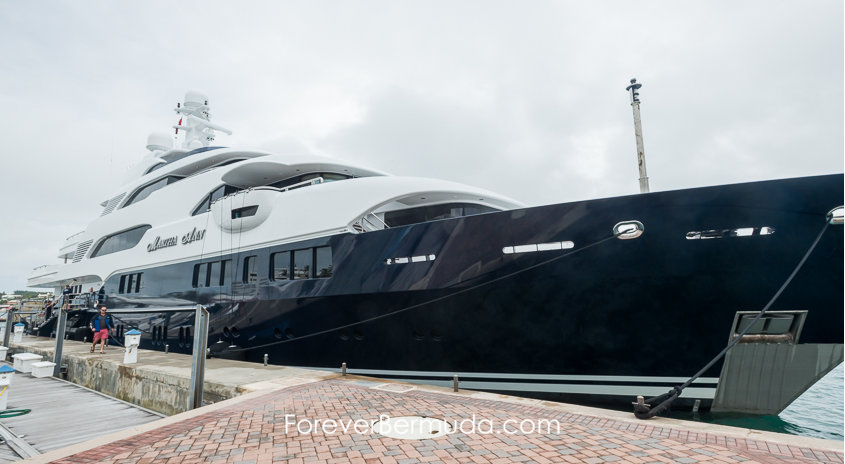 superyacht mega yacht martha ann in Bermuda dock