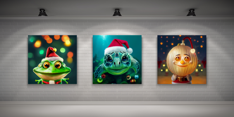 Virtual Art Photo Gallery | Cute Subtropical Christmas Decorations