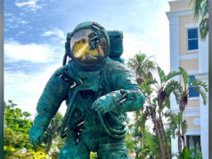Hamilton Princess Installs Astronaut Sculpture