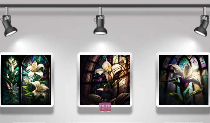 Virtual Art Photo Gallery | Easter Lily Stained Glass Windows